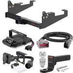 For 2020-2024 Ford F350 Super Duty Tow Package Camp n' Field Trailer Hitch + Brake Controller Curt Assure 51160 Proportional Up To 4 Axles + 7 Way Trailer Wiring Plug & 2-5/16" ball 4 inch drop Fits Models w/ USCAR 7-way Factory Connector Cab &am