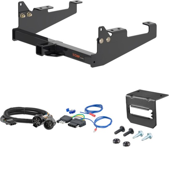 For 2020-2024 Ford F350 Super Duty Trailer Hitch + Wiring 5 Pin Fits Models w/ USCAR 7-way Factory Connector Cab & Chassis w/ 34" Frame Curt 14018 2 inch Tow Receiver