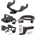 For 2015-2021 Ford F150 Tow Package Camp n' Field Trailer Hitch + Brake Controller Curt Assure 51160 Proportional Up To 4 Axles + 7 Way Trailer Wiring Plug & 2-5/16" ball 4 inch drop Fits Models w/ Existing USCAR 7-way w/ Factory Receiver Curt 14