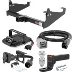 For 2005-2007 Ford F550 Super Duty Tow Package Camp n' Field Trailer Hitch + Brake Controller Curt Assure 51160 Proportional Up To 4 Axles + 7 Way Trailer Wiring Plug & 2-5/16" ball 4 inch drop Fits Models w/ USCAR 7-way Factory Connector Cab &am