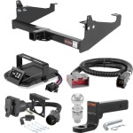 For 2008-2016 Ford F650 Tow Package Camp n' Field Trailer Hitch + Brake Controller Curt Assure 51160 Proportional Up To 4 Axles + 7 Way Trailer Wiring Plug & 2-5/16" ball 4 inch drop Fits Models w/ Existing USCAR 7-way Curt 14048 2 inch Tow Recei