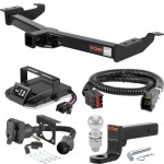 For 2004-2008 Ford E350 Tow Package Camp n' Field Trailer Hitch + Brake Controller Curt Assure 51160 Proportional Up To 4 Axles + 7 Way Trailer Wiring Plug & 2-5/16" ball 4 inch drop Fits Models w/ USCAR 7-way Except Cutaway Chassis or Shuttle Bu