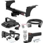 For 2013-2014 Ram 3500 Tow Package Camp n' Field Trailer Hitch + Brake Controller Curt Assure 51160 Proportional Up To 4 Axles + 7 Way Trailer Wiring Plug & 2-5/16" ball 4 inch drop Fits Models w/ USCAR 7-way Factory Connector Cab & Chassis C