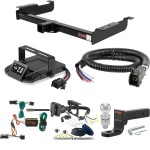For 1996-1999 GMC Savana 2500 Tow Package Camp n' Field Trailer Hitch + Brake Controller Curt Assure 51160 Proportional Up To 4 Axles + 7 Way Trailer Wiring Plug & 2-5/16" ball 4 inch drop Fits All Models Curt 14090 2 inch Tow Receiver