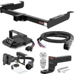 For 2003-2014 Chevy Express 1500 Tow Package Camp n' Field Trailer Hitch + Brake Controller Curt Assure 51160 Proportional Up To 4 Axles + 7 Way Trailer Wiring Plug & 2-5/16" ball 4 inch drop Fits Models w/ Existing USCAR 7-way Curt 14090 2 inch 