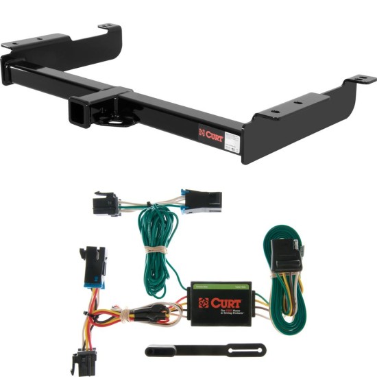 For 2000-2002 Chevy Express 3500 Trailer Hitch + Wiring 4 Pin Except Cutaway Models Curt 14090 55377 2 inch Tow Receiver