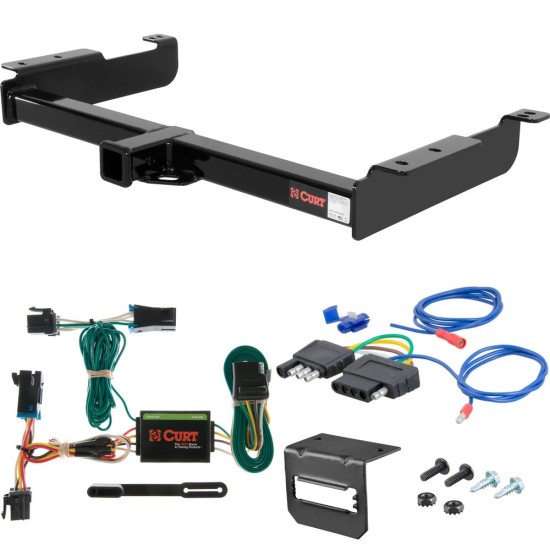 For 2000-2002 Chevy Express 3500 Trailer Hitch + Wiring 5 Pin Except Cutaway Models Curt 14090 2 inch Tow Receiver