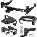 For 2007-2010 Chevy Silverado 3500 HD Tow Package Camp n' Field Trailer Hitch + Brake Controller Curt Assure 51160 Proportional Up To 4 Axles + 7 Way Trailer Wiring Plug & 2-5/16" ball 4 inch drop Except Tommy Gate lift or cab & chassis Excep