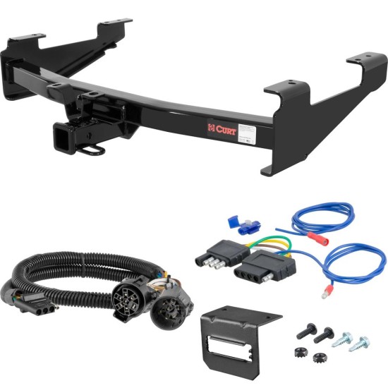 For 2007-2010 Chevy Silverado 3500 HD Trailer Hitch + Wiring 5 Pin Except Tommy Gate lift or cab & chassis Except factory receiver Curt 14211 2 inch Tow Receiver