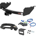 For 2007-2013 GMC Sierra 1500 Trailer Hitch + Wiring 5 Pin Except roll pan bumper Tommy Gate lift or 10" drop bumper Curt 14301 2 inch Tow Receiver