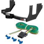 For 2005 Ford F150 Trailer Hitch + Wiring 4 Pin Fits w/ Factory 4-Flat Curt 14357 58044 2 inch Tow Receiver