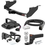 For 2004-2008 Dodge Ram 1500 Tow Package Camp n' Field Trailer Hitch + Brake Controller Curt Assure 51160 Proportional Up To 4 Axles + 7 Way Trailer Wiring Plug & 2-5/16" ball 4 inch drop Fits Models w/ USCAR 7-way Factory Connector Excluding fac