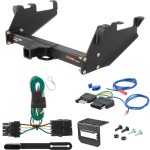 For 1988-2000 Chevy C/K Pickup Trailer Hitch + Wiring 5 Pin Fits 10 inch Deepdrop Bumper Curt 15317 2 inch Tow Receiver