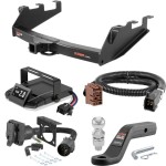 For 2003-2006 GMC Sierra 1500 Tow Package Camp n' Field Trailer Hitch + Brake Controller Curt Assure 51160 Proportional Up To 4 Axles + 7 Way Trailer Wiring Plug & 2-5/16" ball 4 inch drop Fits All Models Curt 15323 2 inch Tow Receiver