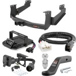 For 2015-2017 Toyota Tundra Tow Package Camp n' Field Trailer Hitch + Brake Controller Curt Assure 51160 Proportional Up To 4 Axles + 7 Way Trailer Wiring Plug & 2-5/16" ball 4 inch drop Fits Models w/ USCAR 7-way Factory Connector Excluding fact