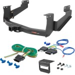 For 2015-2017 Toyota Tundra Trailer Hitch + Wiring 5 Pin Fits Models w/ Factory 4-Flat Excluding factory receiver Curt 15398 2 inch Tow Receiver