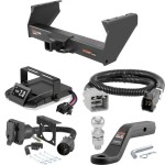 For 2011-2012 Ram 5500 Tow Package Camp n' Field Trailer Hitch + Brake Controller Curt Assure 51160 Proportional Up To 4 Axles + 7 Way Trailer Wiring Plug & 2-5/16" ball 4 inch drop Fits Models w/ USCAR 7-way Factory Connector Cab & Chassis C