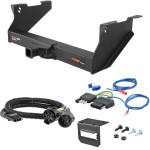 For 2004-2008 Dodge Ram 1500 Trailer Hitch + Wiring 5 Pin Fits Models w/ Existing USCAR 7-way Curt 15409 2 inch Tow Receiver