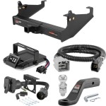 For 2005-2007 Ford F650 Tow Package Camp n' Field Trailer Hitch + Brake Controller Curt Assure 51160 Proportional Up To 4 Axles + 7 Way Trailer Wiring Plug & 2-5/16" ball 4 inch drop Fits Models w/ Existing USCAR 7-way Curt 15445 2 inch Tow Recei