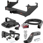 For 2008-2016 Ford F650 Tow Package Camp n' Field Trailer Hitch + Brake Controller Curt Assure 51160 Proportional Up To 4 Axles + 7 Way Trailer Wiring Plug & 2-5/16" ball 4 inch drop Fits Models w/ Existing USCAR 7-way Curt 15445 2 inch Tow Recei