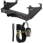 For 2002-2004 Ford F350 Super Duty Trailer Hitch + Wiring 4 Pin Fits w/ Factory 4-Flat Cab & Chassis w/ 34" Frame Curt 15445 55265 2 inch Tow Receiver