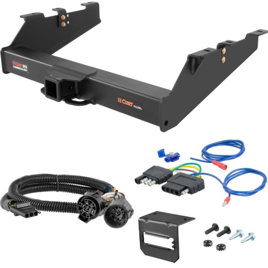 For 2007-2010 Chevy Silverado 3500 HD Trailer Hitch + Wiring 5 Pin Except Tommy Gate lift or cab & chassis Except factory receiver Curt 15703 2.5 in Tow Receiver