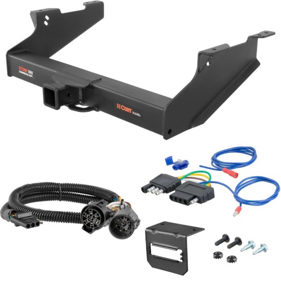 For 2004-2008 Dodge Ram 1500 Trailer Hitch + Wiring 5 Pin Fits Models w/ USCAR 7-way Factory Connector Excluding factory receiver Curt 15704 2.5 in Tow Receiver