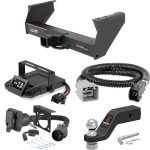 For 2015-2024 Ram 5500 Tow Package Camp n' Field Trailer Hitch + Brake Controller Curt Assure 51160 Proportional Up To 4 Axles + 7 Way Trailer Wiring Plug & 2-5/16" ball 4 inch drop Fits Models w/ Existing USCAR 7-way Curt 15800 2.5 in Tow Receiv