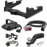 For 2017-2024 Ford F450 Super Duty Tow Package Camp n' Field Trailer Hitch + Brake Controller Curt Assure 51160 Proportional Up To 4 Axles + 7 Way Trailer Wiring Plug & 2-5/16" ball 4 inch drop Fits Models w/o Factory 7-Way Except Cab & Chass