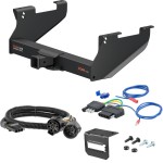 For 2014 Ram 2500 Trailer Hitch + Wiring 5 Pin Fits Models w/ Existing USCAR 7-way Curt 15803 2.5 in Tow Receiver