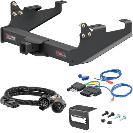 For 2020-2024 Ford F350 Super Duty Trailer Hitch + Wiring 5 Pin Fits Models w/ USCAR 7-way Factory Connector Cab & Chassis w/ 34" Frame Curt 15804 2.5 in Tow Receiver