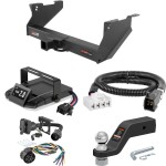 For 2003-2009 Dodge Ram 2500 Tow Package Camp n' Field Trailer Hitch + Brake Controller Curt Assure 51160 Proportional Up To 4 Axles + 7 Way Trailer Wiring Plug & 2-5/16" ball 4 inch drop Fits w/ Tow Prep Package Curt 15809 2.5 in Tow Receiver