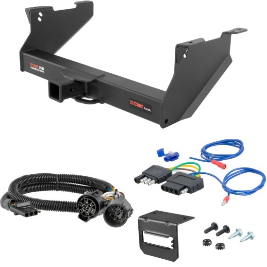 For 2004-2008 Dodge Ram 1500 Trailer Hitch + Wiring 5 Pin Fits Models w/ Existing USCAR 7-way Curt 15809 2.5 in Tow Receiver