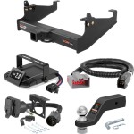 For 2017-2024 Ford F450 Super Duty Tow Package Camp n' Field Trailer Hitch + Brake Controller Curt Assure 51160 Proportional Up To 4 Axles + 7 Way Trailer Wiring Plug & 2-5/16" ball 4 inch drop Fits Models w/ USCAR 7-way Factory Connector Cab &am