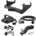 For 2017-2024 Ford F450 Super Duty Tow Package Camp n' Field Trailer Hitch + Brake Controller Curt Assure 51160 Proportional Up To 4 Axles + 7 Way Trailer Wiring Plug & 2-5/16" ball 4 inch drop Fits Cab & Chassis w/ 34" Frame Curt 15845 