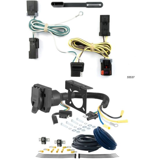 For 2004-2007 Dodge Grand Caravan Trailer Wiring 7 Way Trailer Wiring Plug w/ Bracket Fits All Models Curt