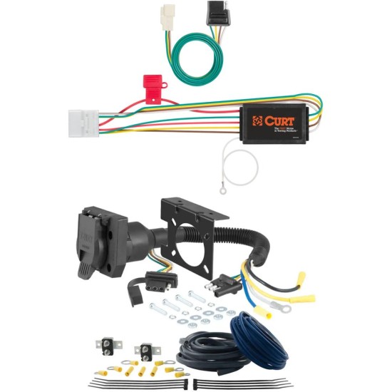 For 2008-2013 Toyota Highlander Trailer Wiring 7 Way Trailer Wiring Plug w/ Bracket Fits All Models Curt