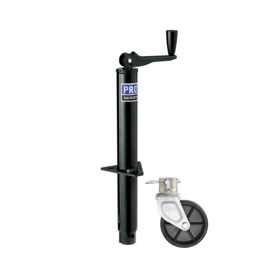 Pro Series Round 2,000 lbs. A-Frame Trailer Jack Topwind 14" Lift w/ 6" Poly Caster Wheel