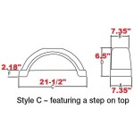 Set of 2 White Fulton Single Axle Trailer Fenders 8" to 12" Wheels Top Step 21.5" Long Boat Utility Sale Replacement