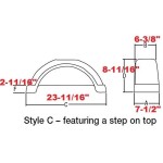 Set of 2 White Fulton Single Axle Trailer Fenders 12" Wheels Top Step 23-11/16" Long Boat Utility Sale Replacement