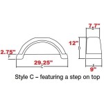 Set of 2 White Fulton Single Axle Trailer Fenders 13" Wheels Top Step 29-1/4" Long Boat Utility Sale Replacement