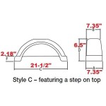 Set of 2 Black Fulton Single Axle Trailer Fenders 8" to 12" Wheels Top Step 21.5" Long Boat Utility Sale Replacement