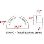 Set of 2 Black Fulton Single Axle Trailer Fenders 13" Wheels Top Step 29-1/4" Long Boat Utility Sale Replacement