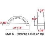 Set of 2 Silver Fulton Single Axle Trailer Fenders 8" to 12" Wheels Top Step 21.5" Long Boat Utility Sale Replacement