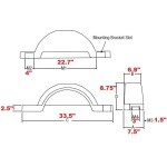 Set of 2 White Fulton Single Axle Trailer Fenders 12" Wheels Triple Step 33-1/2" Long Boat Utility Sale Replacement