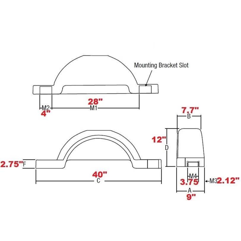 Set of 2 White Fulton Single Axle Trailer Fenders 13" Wheels Triple Step 40" Long Boat Utility Sale Replacement