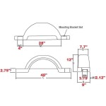 Set of 2 Black Fulton Single Axle Trailer Fenders 13" Wheels Triple Step 40" Long Boat Utility Sale Replacement