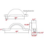 Set of 2 Black Fulton Single Axle Trailer Fenders 15" Wheels Triple Step 45" Long Boat Utility Sale Replacement