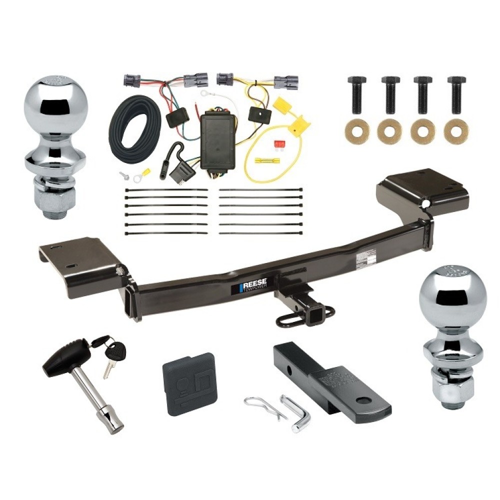 Reese Trailer Tow Hitch For 10-15 Hyundai Tucson Deluxe Package Wiring 2" and 1-7/8" Ball and Lock