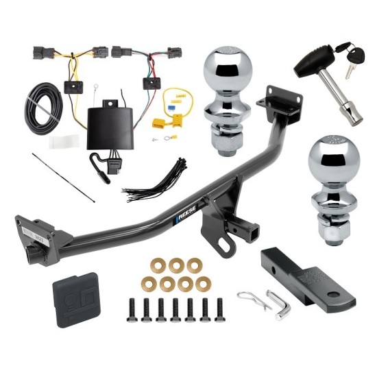 Reese Trailer Tow Hitch For 19-21 Hyundai Tucson Except Night Edition Deluxe Package Wiring 2" and 1-7/8" Ball and Lock